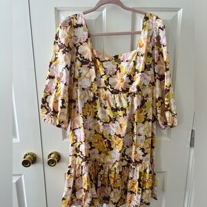 MinkPink: Fall Floral Dress